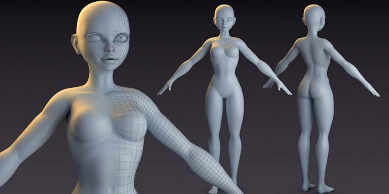Female Body Base Mesh - 3D Model by KellyJohnson3DArt