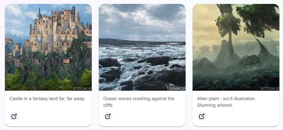 Example of landscapes created using Artflow AI.