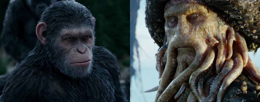 what is CGI in movies Planet of the Apes and Pirates of the Caribbean