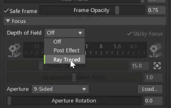 Enable Depth of Field in Marmoset Toolbag