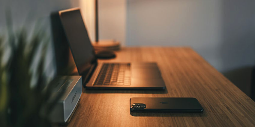 Laptop on desk